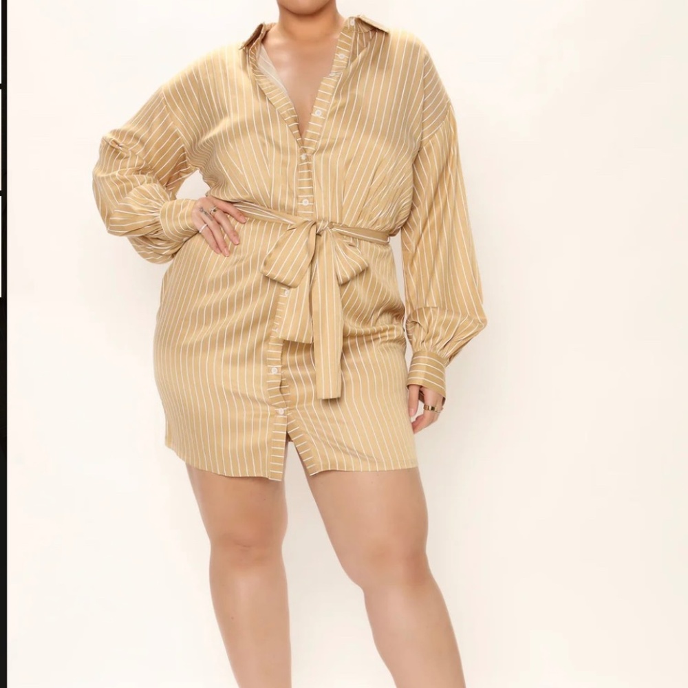 Fashion Nova "The Comeback Satin Shirt Dress" NWT